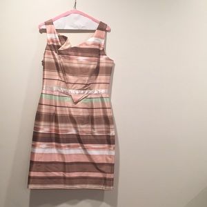 Multi striped business casual dress.